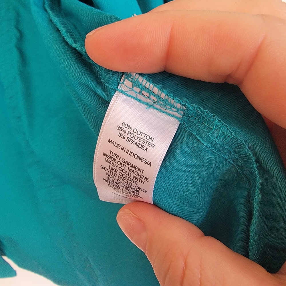 Express Teal Collared Button-Down Shirt - image 3